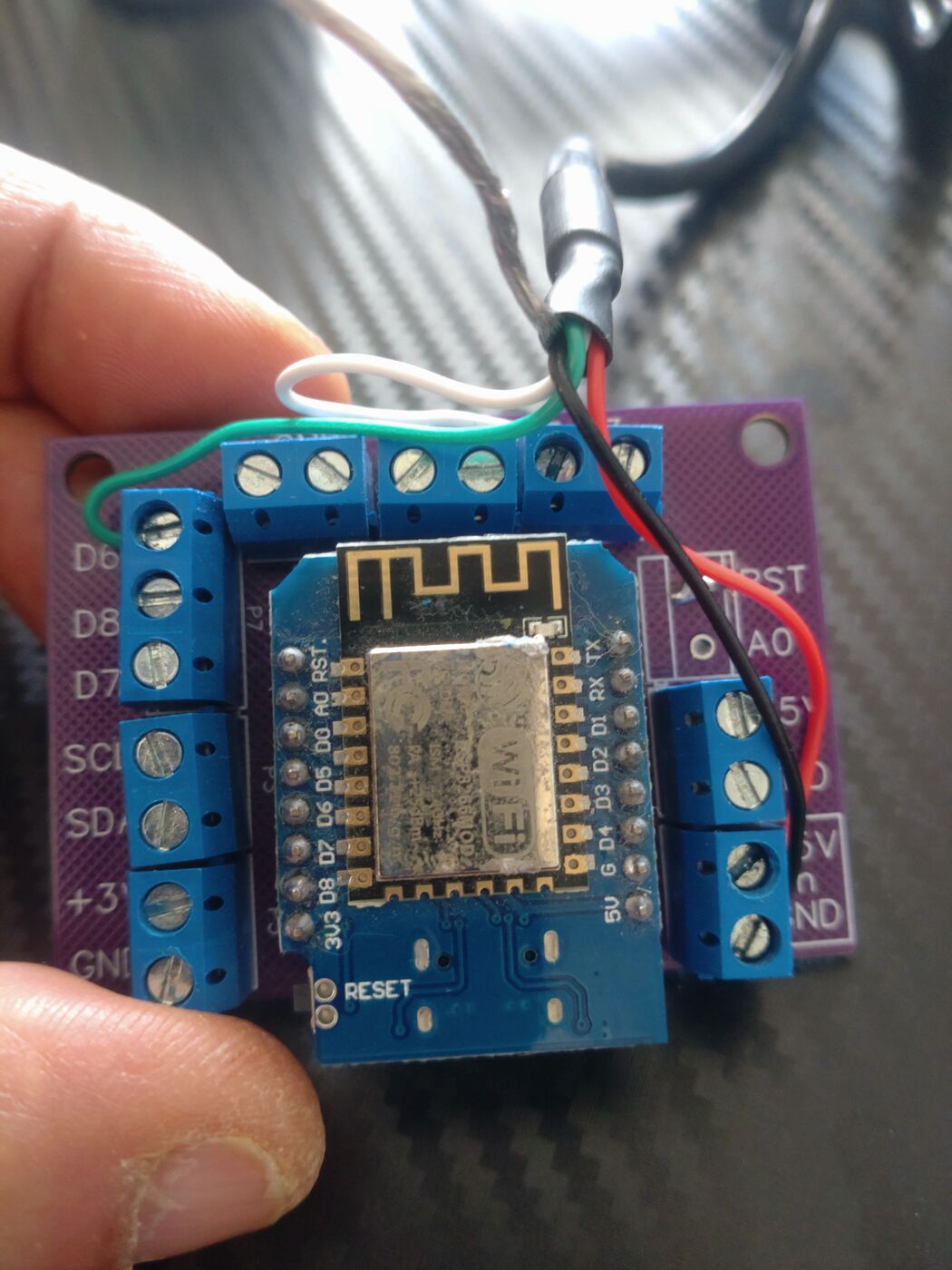 CNC ašies modulis su ESP8266 ir enkoderio laidais